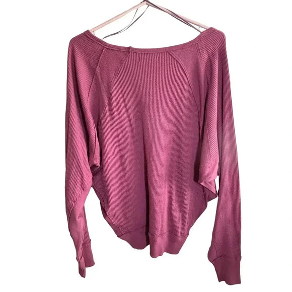 Free People Santa Clara Thermal Waffle Knit Small NEW with tags Mulberry - Picture 6 of 10